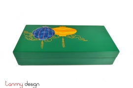 Rectangle lacquer box hand-painted with lantern 12*25*H5 cm